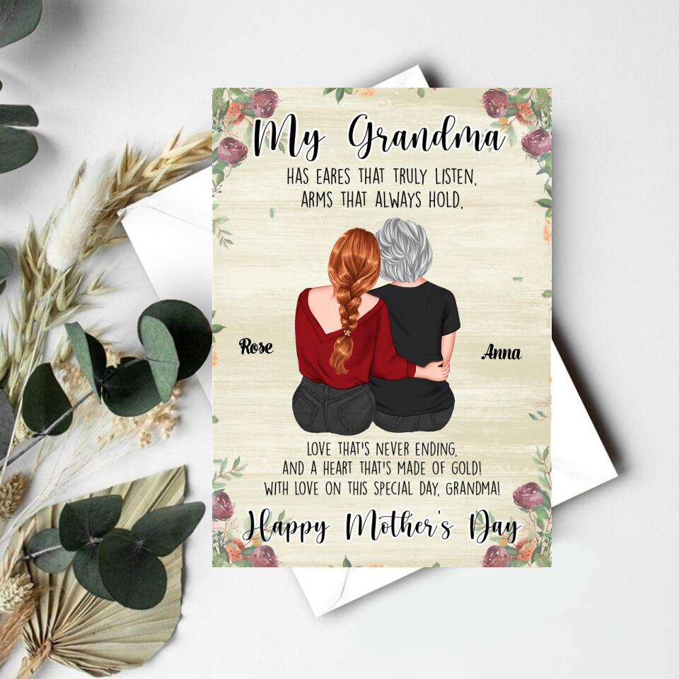 Custom Mothers Day Card, Grandma Cards, Mother&#39;s Day Gift Cards, New Grandparents Card, Mom&#39;s Card, Mother&#39;s Day Gift From Daughter, Mother Day Gift