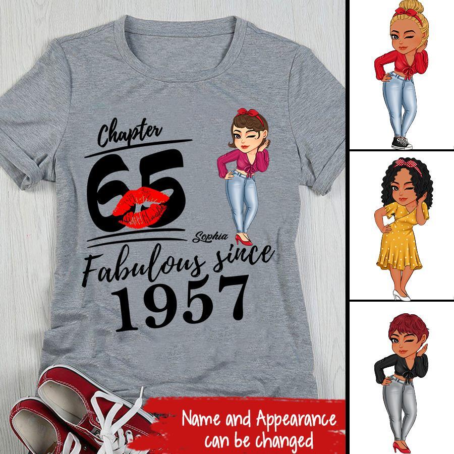 65th Birthday Shirts, Custom Birthday Shirts, Turning 65 Shirt For Women, Turning 65 And Fabulous Shirt, 1957 Shirt, Best Gifts For Women Turning 65