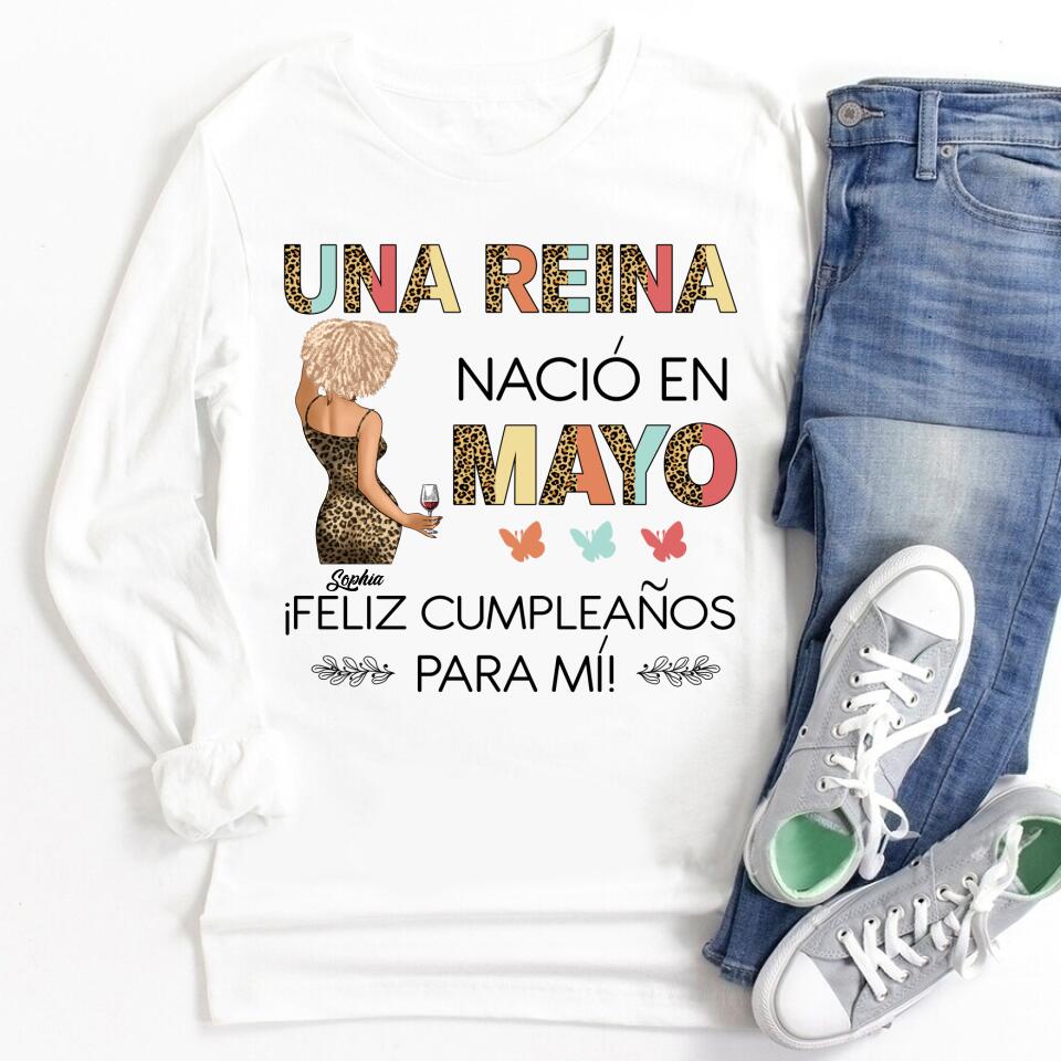 Camisa De Cumpleaños De Mayo, Camisa De Cumpleaños Personalizada, Reinas Nacidas En Mayo, Regalos De Cumpleaños De Mayo, Camisas De Mayo Para Mujeres