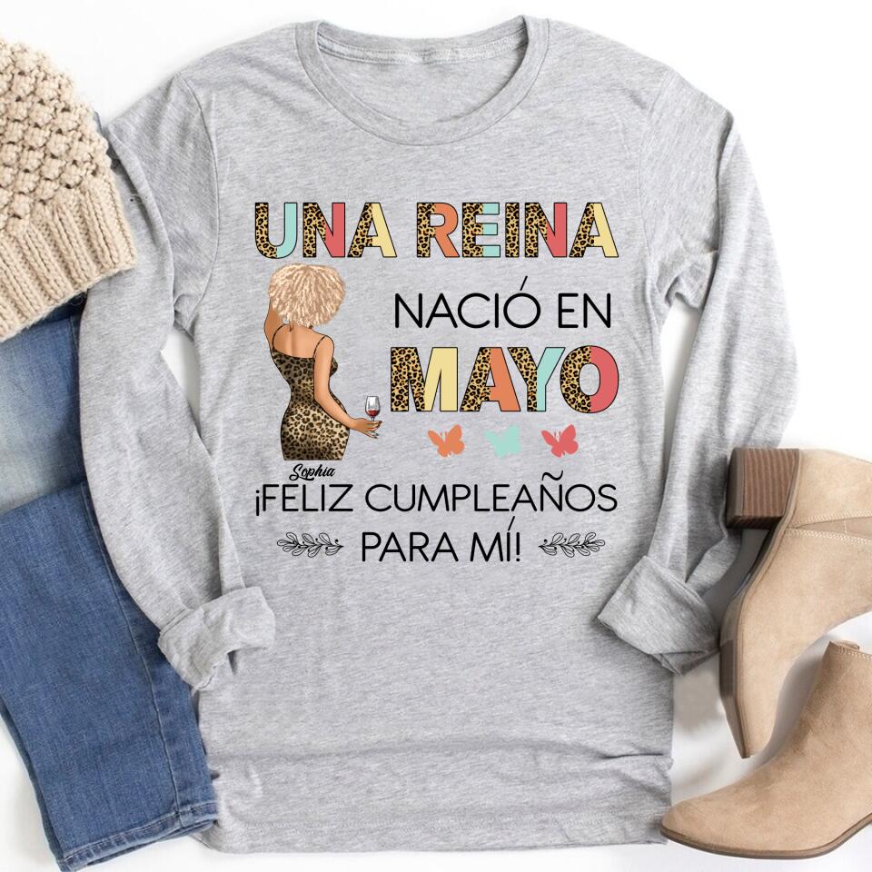 Camisa De Cumpleaños De Mayo, Camisa De Cumpleaños Personalizada, Reinas Nacidas En Mayo, Regalos De Cumpleaños De Mayo, Camisas De Mayo Para Mujeres