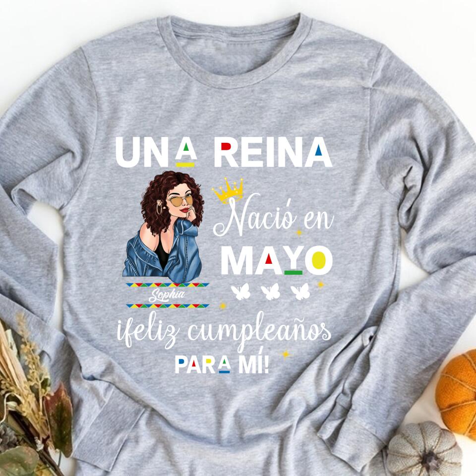Camisa De Cumpleaños De Mayo, Camisa De Cumpleaños Personalizada, Reinas Nacidas En Mayo, Regalos De Cumpleaños De Mayo, Camisas De Mayo Para Mujeres