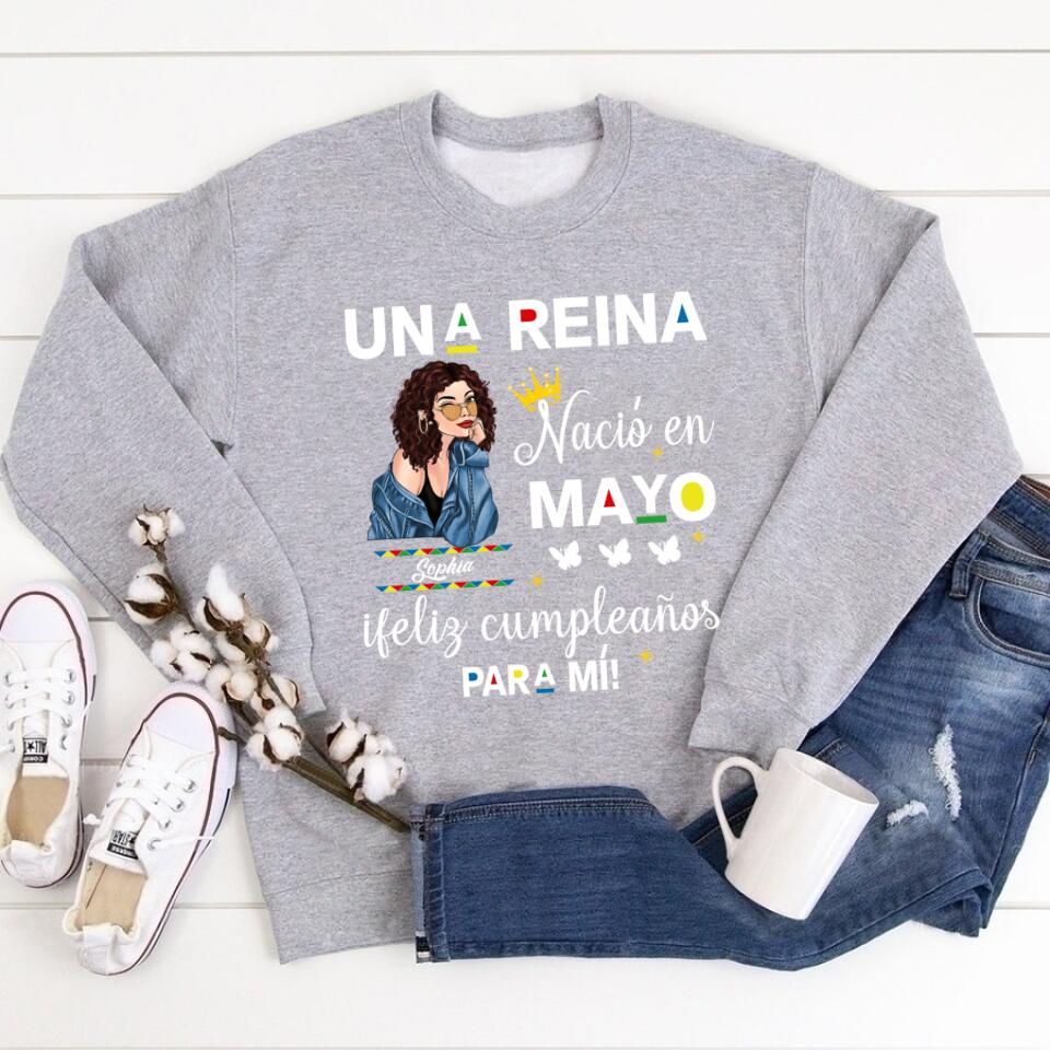 Camisa De Cumpleaños De Mayo, Camisa De Cumpleaños Personalizada, Reinas Nacidas En Mayo, Regalos De Cumpleaños De Mayo, Camisas De Mayo Para Mujeres