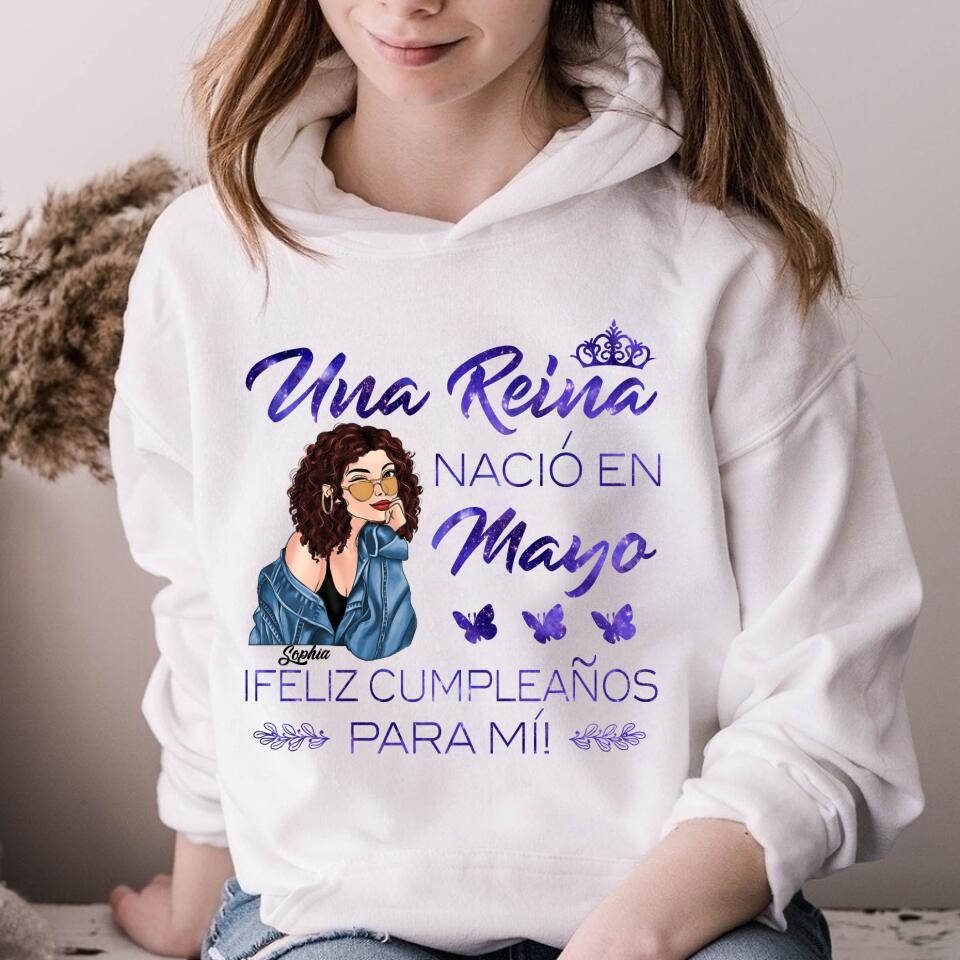 Camisa De Cumpleaños De Mayo, Camisa De Cumpleaños Personalizada, Reinas Nacidas En Mayo, Regalos De Cumpleaños De Mayo, Camisas De Mayo Para Mujeres