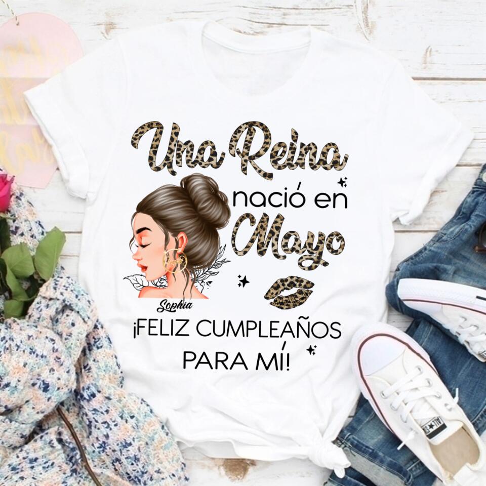 Camisa De Cumpleaños De Mayo, Camisa De Cumpleaños Personalizada, Reinas Nacidas En Mayo, Regalos De Cumpleaños De Mayo, Camisas De Mayo Para Mujeres
