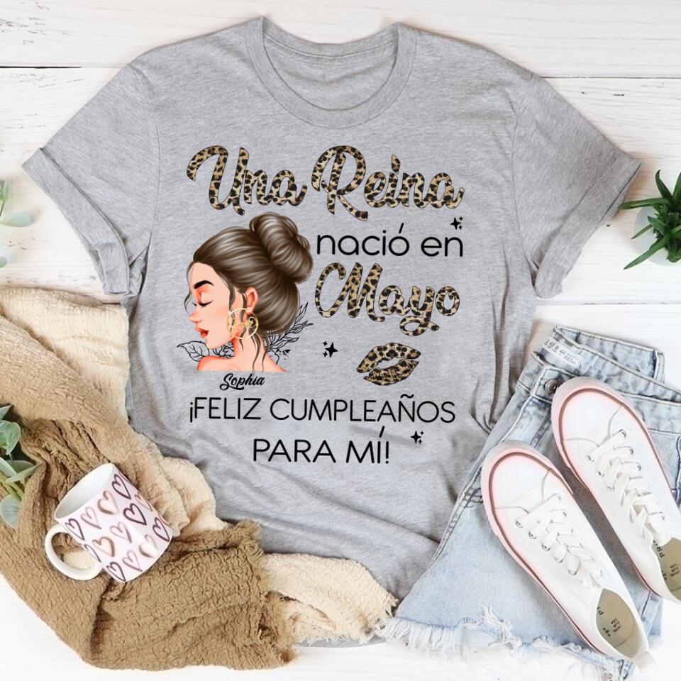 Camisa De Cumpleaños De Mayo, Camisa De Cumpleaños Personalizada, Reinas Nacidas En Mayo, Regalos De Cumpleaños De Mayo, Camisas De Mayo Para Mujeres