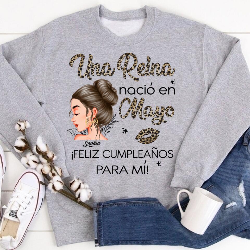 Camisa De Cumpleaños De Mayo, Camisa De Cumpleaños Personalizada, Reinas Nacidas En Mayo, Regalos De Cumpleaños De Mayo, Camisas De Mayo Para Mujeres
