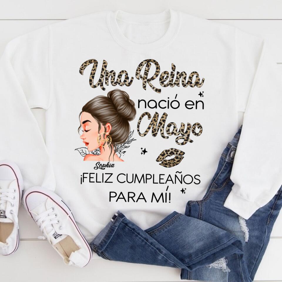 Camisa De Cumpleaños De Mayo, Camisa De Cumpleaños Personalizada, Reinas Nacidas En Mayo, Regalos De Cumpleaños De Mayo, Camisas De Mayo Para Mujeres