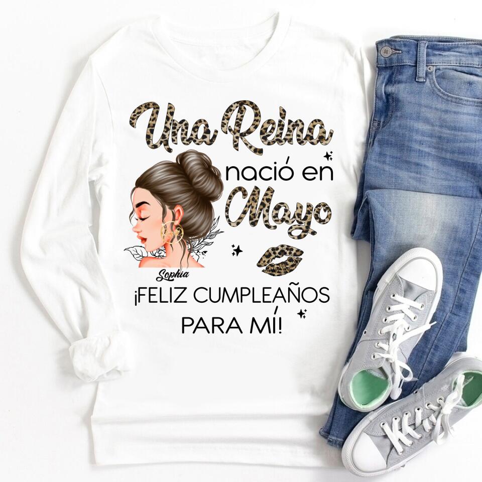 Camisa De Cumpleaños De Mayo, Camisa De Cumpleaños Personalizada, Reinas Nacidas En Mayo, Regalos De Cumpleaños De Mayo, Camisas De Mayo Para Mujeres
