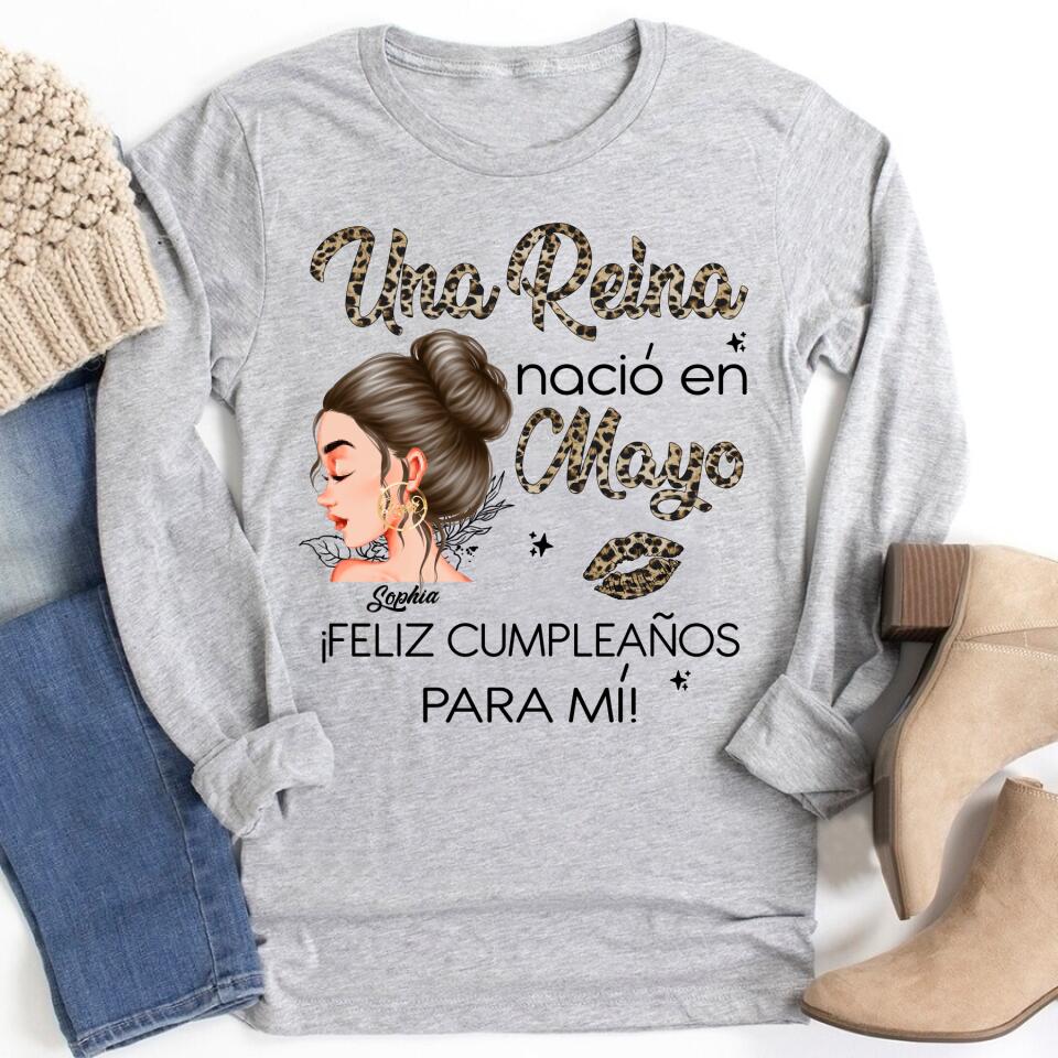Camisa De Cumpleaños De Mayo, Camisa De Cumpleaños Personalizada, Reinas Nacidas En Mayo, Regalos De Cumpleaños De Mayo, Camisas De Mayo Para Mujeres
