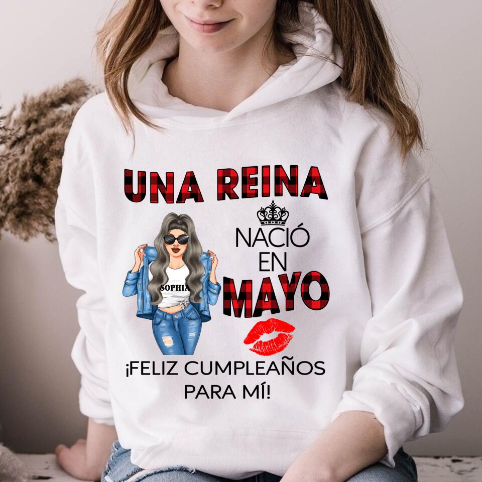 Camisa De Cumpleaños De Mayo, Camisa De Cumpleaños Personalizada, Reinas Nacidas En Mayo, Regalos De Cumpleaños De Mayo, Camisas De Mayo Para Mujeres