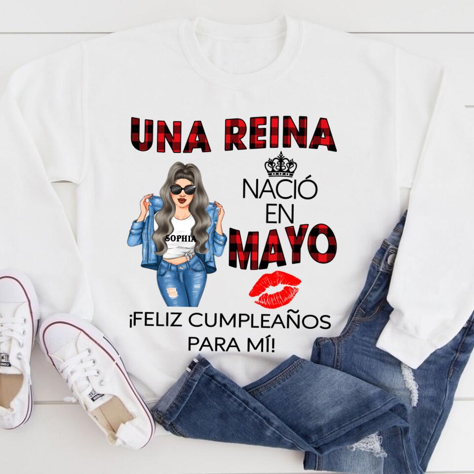 Camisa De Cumpleaños De Mayo, Camisa De Cumpleaños Personalizada, Reinas Nacidas En Mayo, Regalos De Cumpleaños De Mayo, Camisas De Mayo Para Mujeres