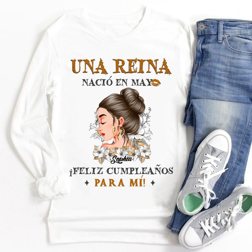 Camisa De Cumpleaños De Mayo, Camisa De Cumpleaños Personalizada, Reinas Nacidas En Mayo, Regalos De Cumpleaños De Mayo, Camisas De Mayo Para Mujeres