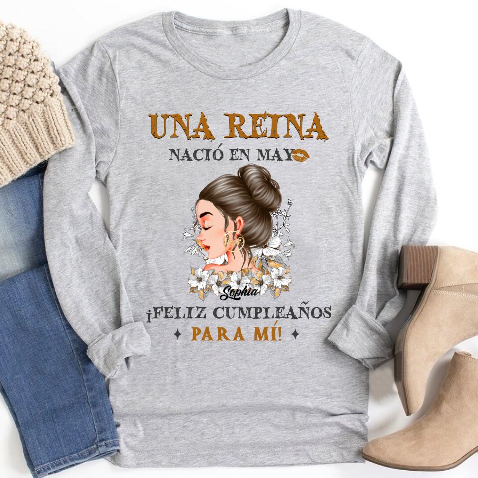 Camisa De Cumpleaños De Mayo, Camisa De Cumpleaños Personalizada, Reinas Nacidas En Mayo, Regalos De Cumpleaños De Mayo, Camisas De Mayo Para Mujeres