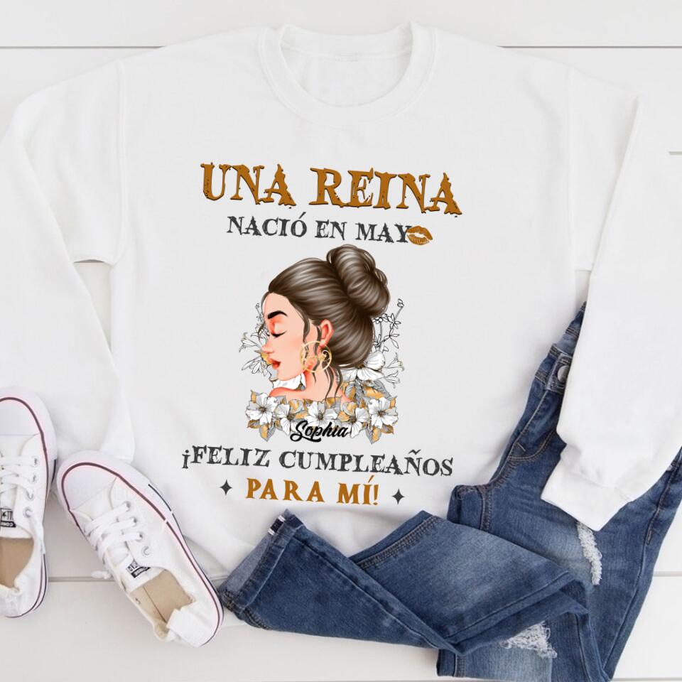 Camisa De Cumpleaños De Mayo, Camisa De Cumpleaños Personalizada, Reinas Nacidas En Mayo, Regalos De Cumpleaños De Mayo, Camisas De Mayo Para Mujeres