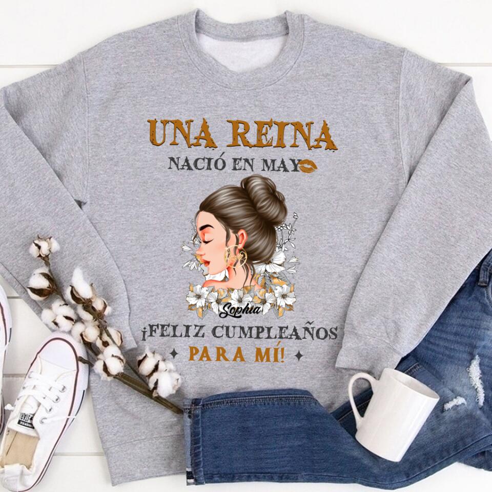 Camisa De Cumpleaños De Mayo, Camisa De Cumpleaños Personalizada, Reinas Nacidas En Mayo, Regalos De Cumpleaños De Mayo, Camisas De Mayo Para Mujeres