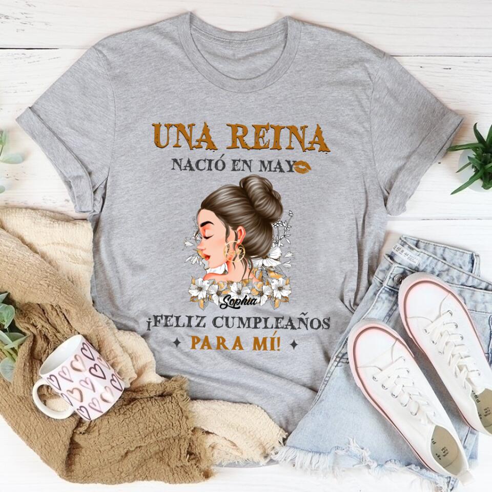 Camisa De Cumpleaños De Mayo, Camisa De Cumpleaños Personalizada, Reinas Nacidas En Mayo, Regalos De Cumpleaños De Mayo, Camisas De Mayo Para Mujeres