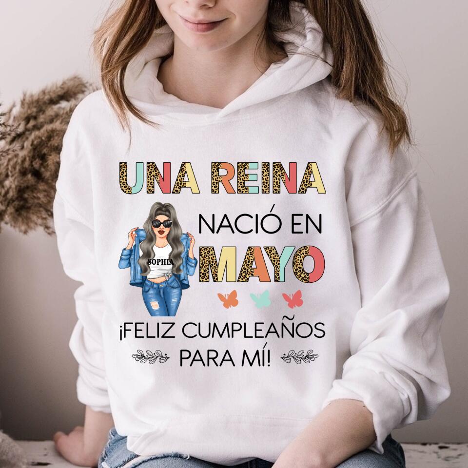 Camisa De Cumpleaños De Mayo, Camisa De Cumpleaños Personalizada, Reinas Nacidas En Mayo, Regalos De Cumpleaños De Mayo, Camisas De Mayo Para Mujeres