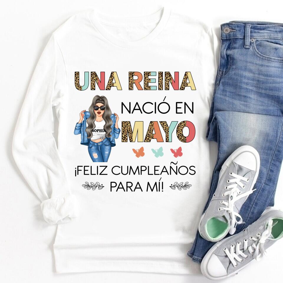 Camisa De Cumpleaños De Mayo, Camisa De Cumpleaños Personalizada, Reinas Nacidas En Mayo, Regalos De Cumpleaños De Mayo, Camisas De Mayo Para Mujeres