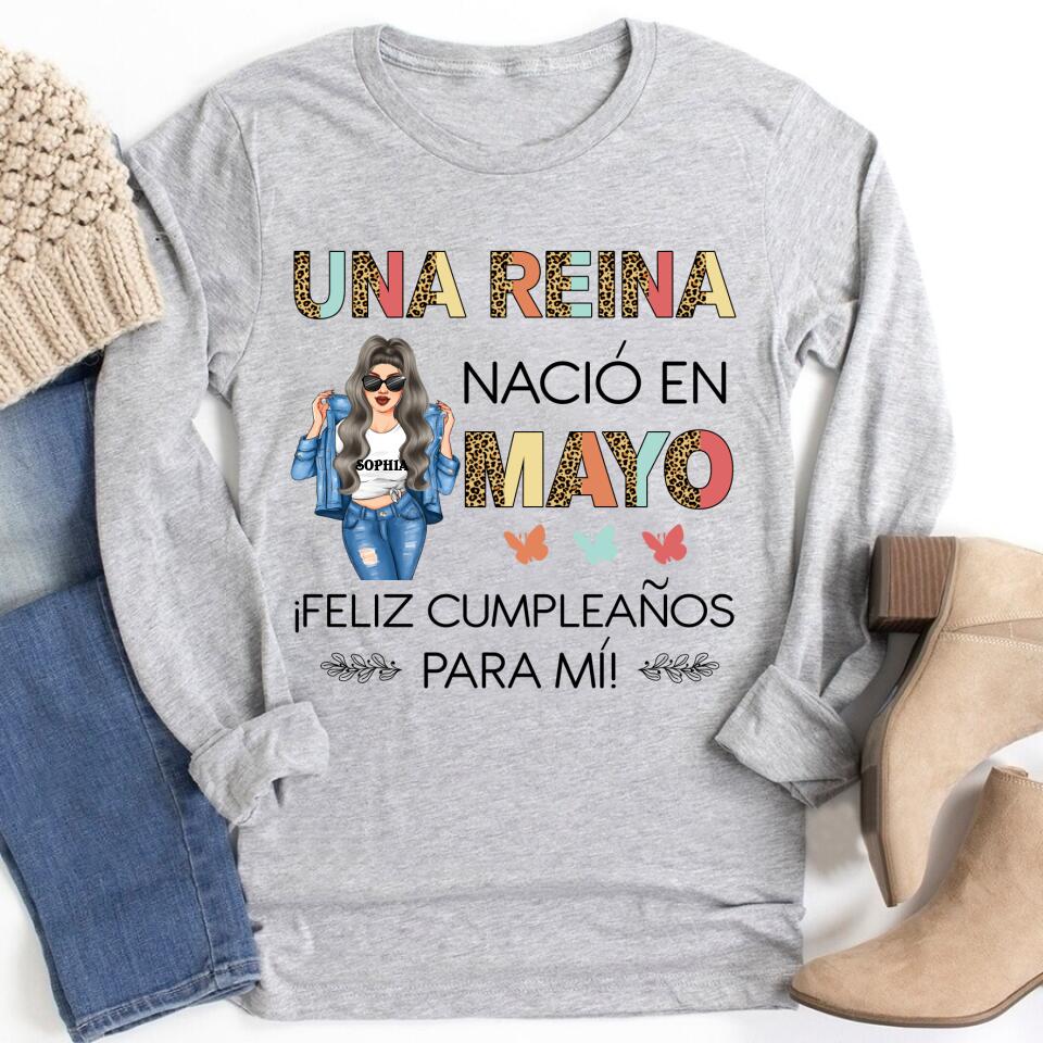 Camisa De Cumpleaños De Mayo, Camisa De Cumpleaños Personalizada, Reinas Nacidas En Mayo, Regalos De Cumpleaños De Mayo, Camisas De Mayo Para Mujeres