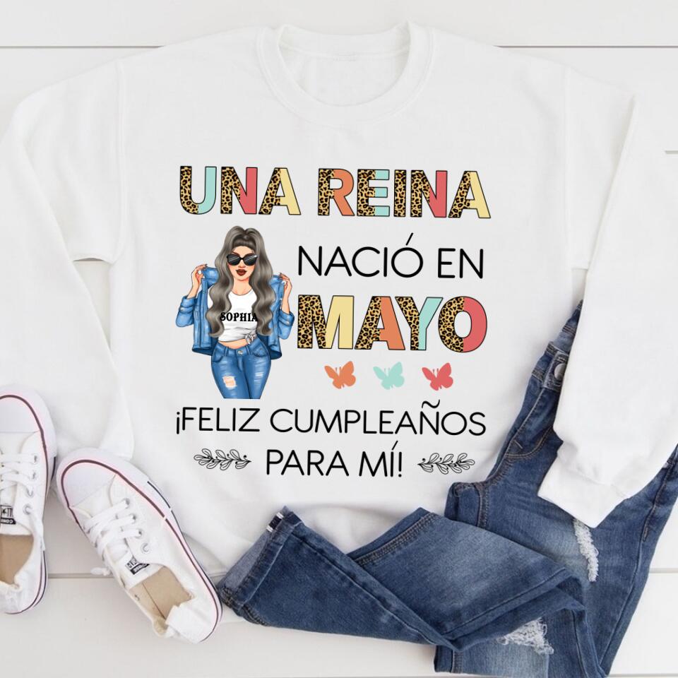 Camisa De Cumpleaños De Mayo, Camisa De Cumpleaños Personalizada, Reinas Nacidas En Mayo, Regalos De Cumpleaños De Mayo, Camisas De Mayo Para Mujeres