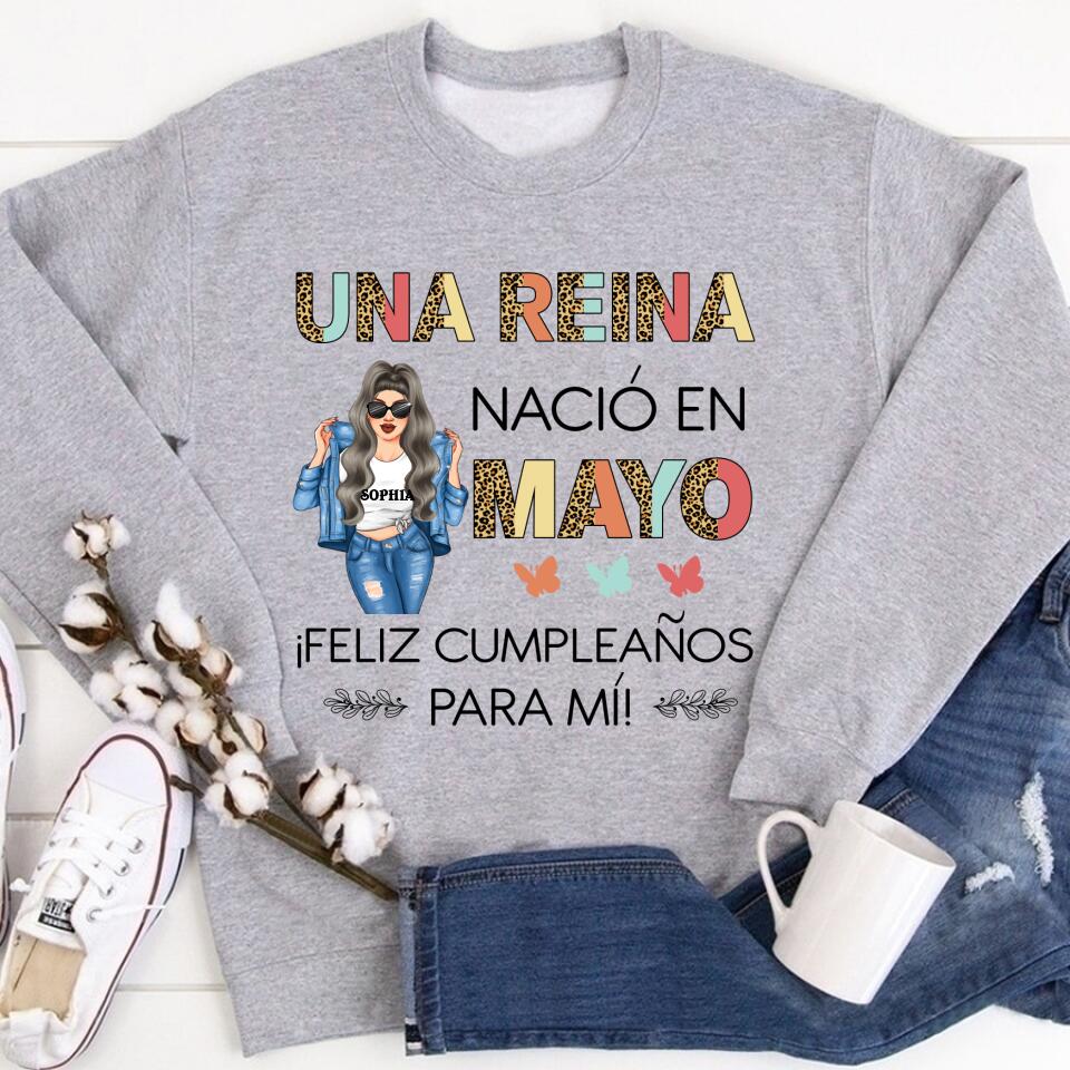 Camisa De Cumpleaños De Mayo, Camisa De Cumpleaños Personalizada, Reinas Nacidas En Mayo, Regalos De Cumpleaños De Mayo, Camisas De Mayo Para Mujeres