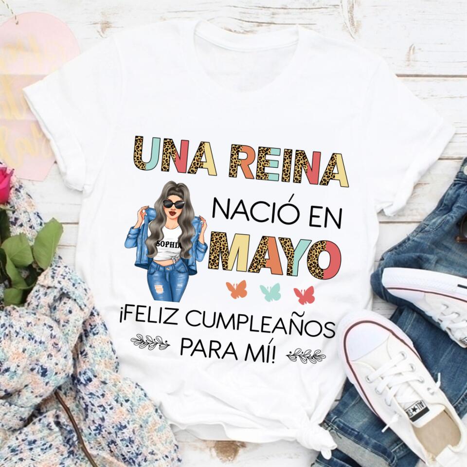 Camisa De Cumpleaños De Mayo, Camisa De Cumpleaños Personalizada, Reinas Nacidas En Mayo, Regalos De Cumpleaños De Mayo, Camisas De Mayo Para Mujeres