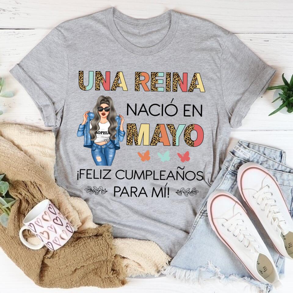 Camisa De Cumpleaños De Mayo, Camisa De Cumpleaños Personalizada, Reinas Nacidas En Mayo, Regalos De Cumpleaños De Mayo, Camisas De Mayo Para Mujeres