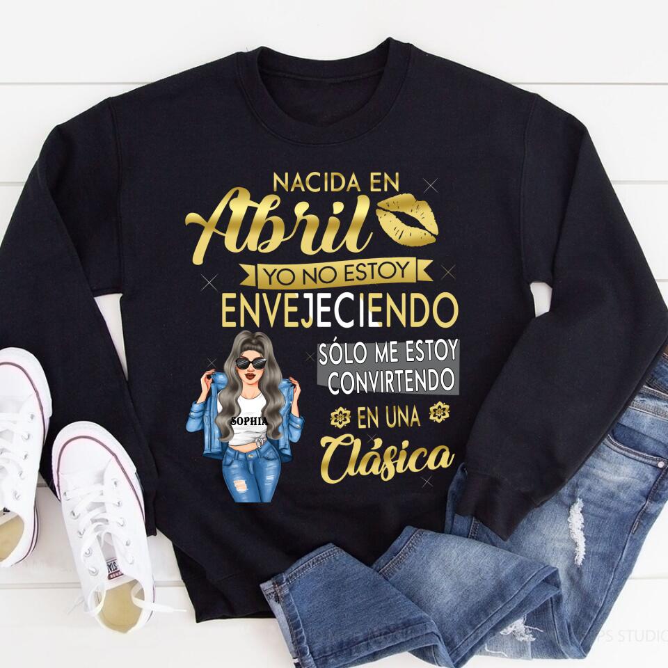 Camisa De Cumpleaños De Abril, Camisa De Cumpleaños Personalizada, Reinas Nacidas En Abril, Regalos De Cumpleaños De Abril, Camisas De Abril Para Mujeres