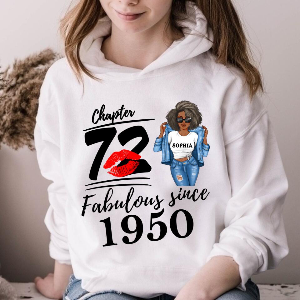 Chapter 72, Fabulous Since 1950 72th Birthday Unique T Shirt For Woman, Custom Birthday Shirt, Her Gifts For 72 Years Old , Turning 72 Birthday Cotton Shirt
