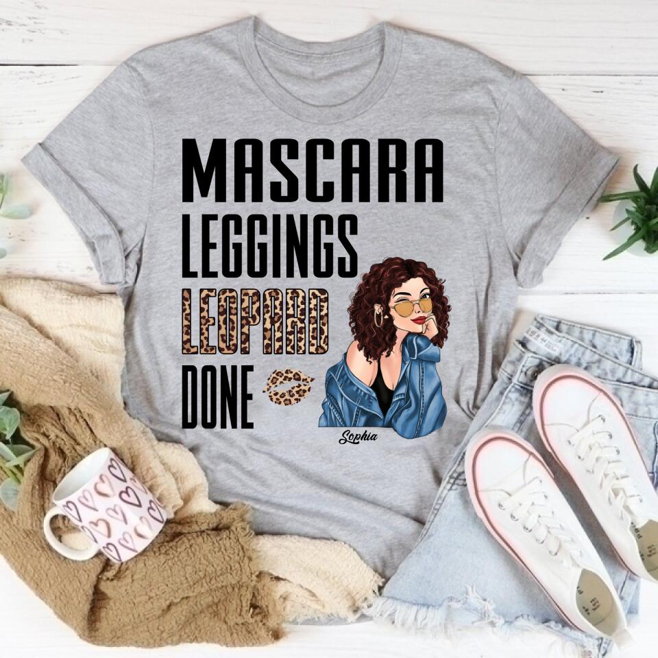 Custom Mothers Day Shirt, Mascara Leggings Leopard Done Mom Shirt, Mother&#39;s Day T Shirt, Mom Life Mother&#39;s Day Tee Shirts, Funny Mothers Day Shirts, Mother Day Gift