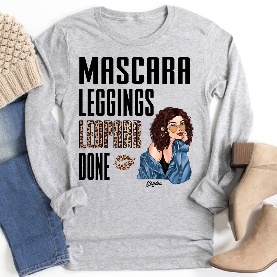 Custom Mothers Day Shirt, Mascara Leggings Leopard Done Mom Shirt, Mother&#39;s Day T Shirt, Mom Life Mother&#39;s Day Tee Shirts, Funny Mothers Day Shirts, Mother Day Gift