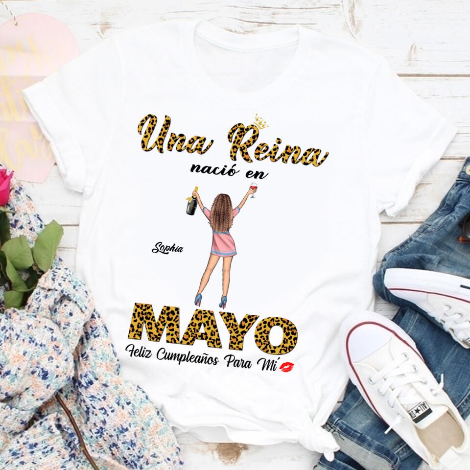 Camisa De Cumpleaños De Mayo, Camisa De Cumpleaños Personalizada, Reinas Nacidas En Mayo, Regalos De Cumpleaños De Mayo, Camisas De Mayo Para Mujeres