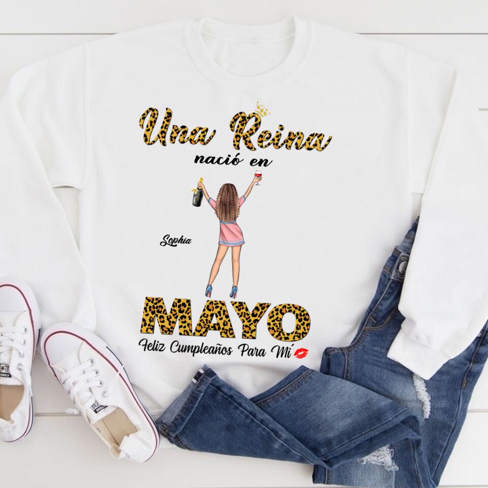 Camisa De Cumpleaños De Mayo, Camisa De Cumpleaños Personalizada, Reinas Nacidas En Mayo, Regalos De Cumpleaños De Mayo, Camisas De Mayo Para Mujeres