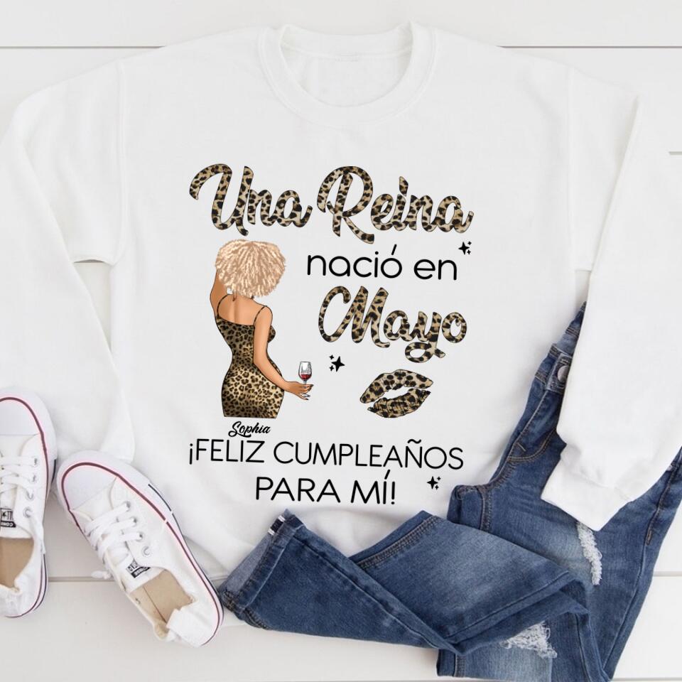 Camisa De Cumpleaños De Mayo, Camisa De Cumpleaños Personalizada, Reinas Nacidas En Mayo, Regalos De Cumpleaños De Mayo, Camisas De Mayo Para Mujeres