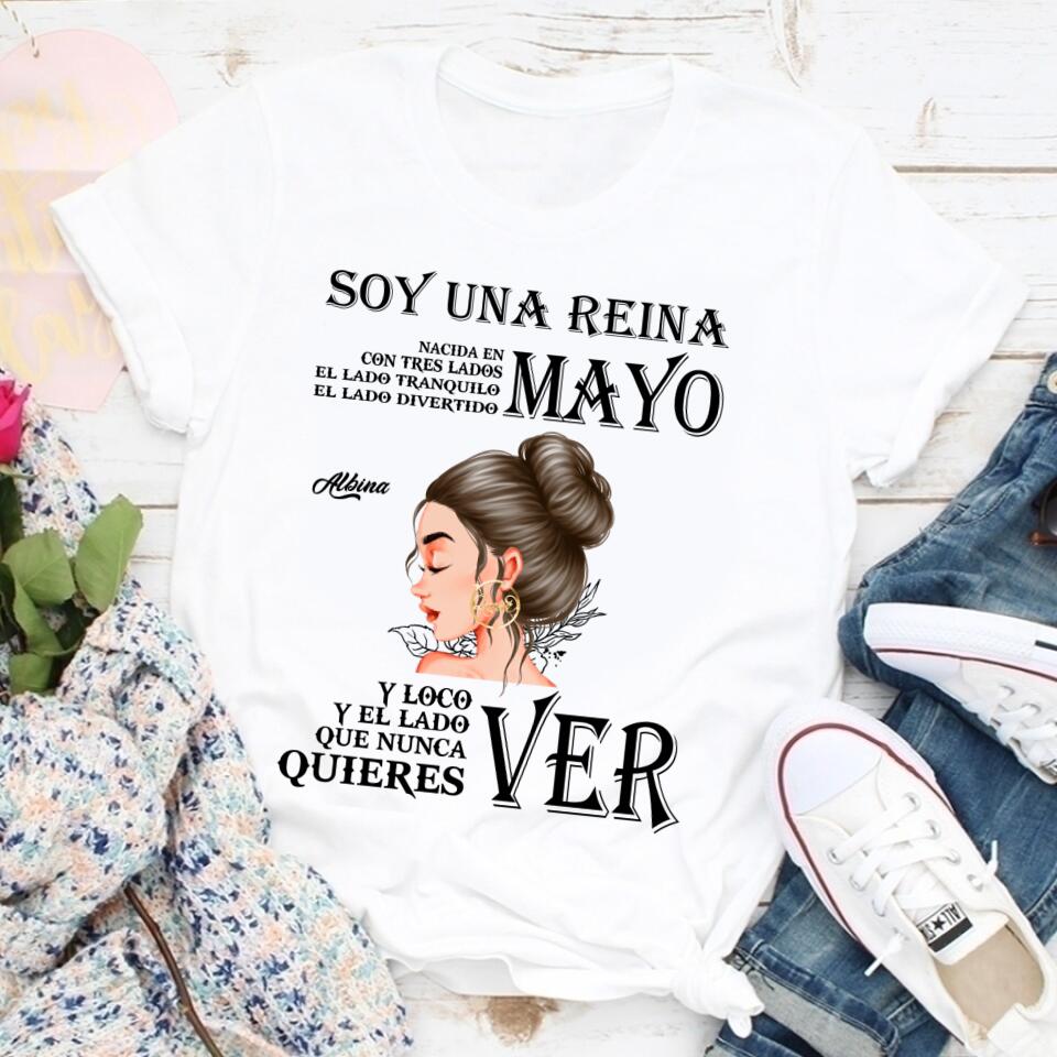 Camisa De Cumpleaños De Mayo, Camisa De Cumpleaños Personalizada, Reinas Nacidas En Mayo, Regalos De Cumpleaños De Mayo, Camisas De Mayo Para Mujeres