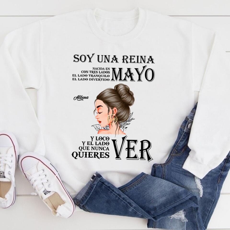 Camisa De Cumpleaños De Mayo, Camisa De Cumpleaños Personalizada, Reinas Nacidas En Mayo, Regalos De Cumpleaños De Mayo, Camisas De Mayo Para Mujeres