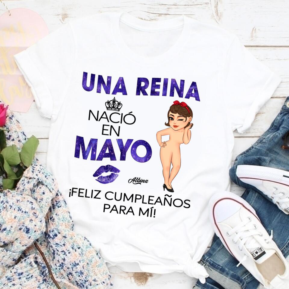 Camisa De Cumpleaños De Mayo, Camisa De Cumpleaños Personalizada, Reinas Nacidas En Mayo, Regalos De Cumpleaños De Mayo, Camisas De Mayo Para Mujeres