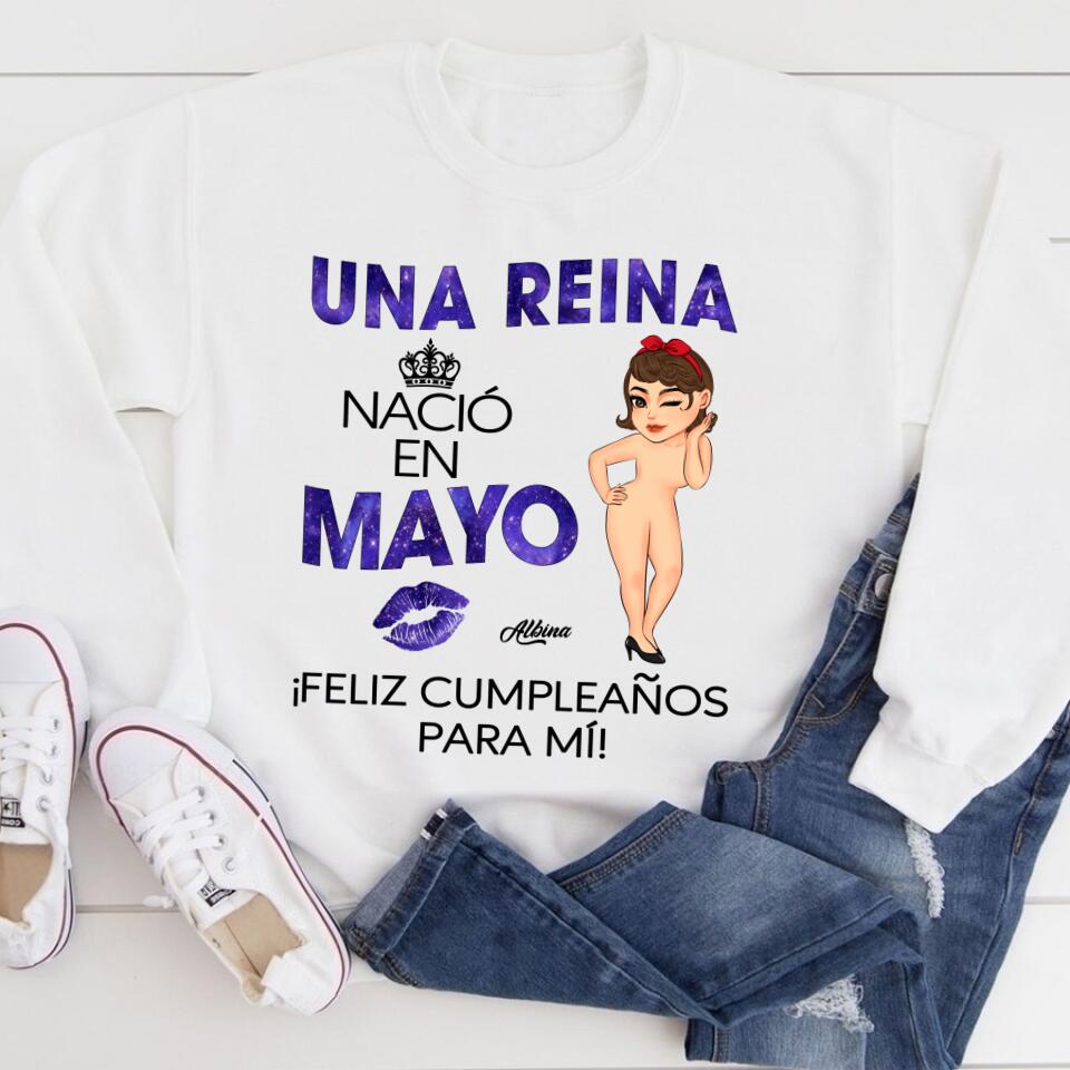 Camisa De Cumpleaños De Mayo, Camisa De Cumpleaños Personalizada, Reinas Nacidas En Mayo, Regalos De Cumpleaños De Mayo, Camisas De Mayo Para Mujeres