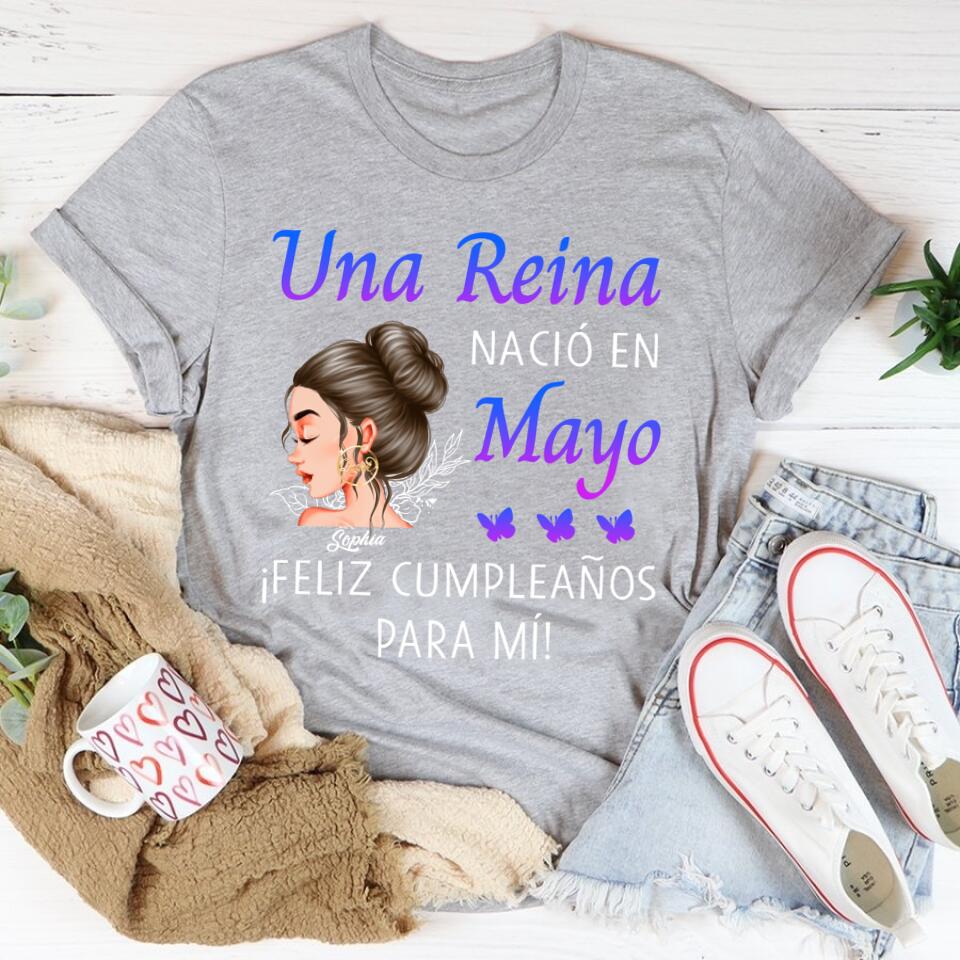 Camisa De Cumpleaños De Mayo, Camisa De Cumpleaños Personalizada, Reinas Nacidas En Mayo, Regalos De Cumpleaños De Mayo, Camisas De Mayo Para Mujeres