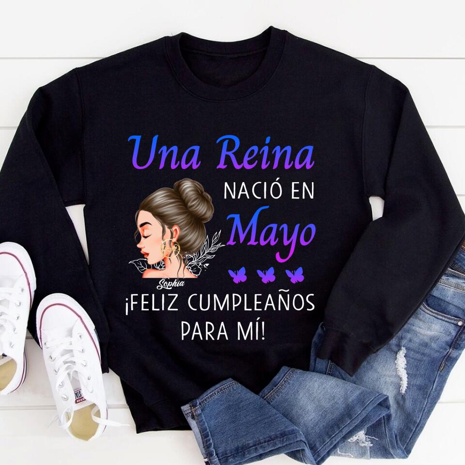 Camisa De Cumpleaños De Mayo, Camisa De Cumpleaños Personalizada, Reinas Nacidas En Mayo, Regalos De Cumpleaños De Mayo, Camisas De Mayo Para Mujeres