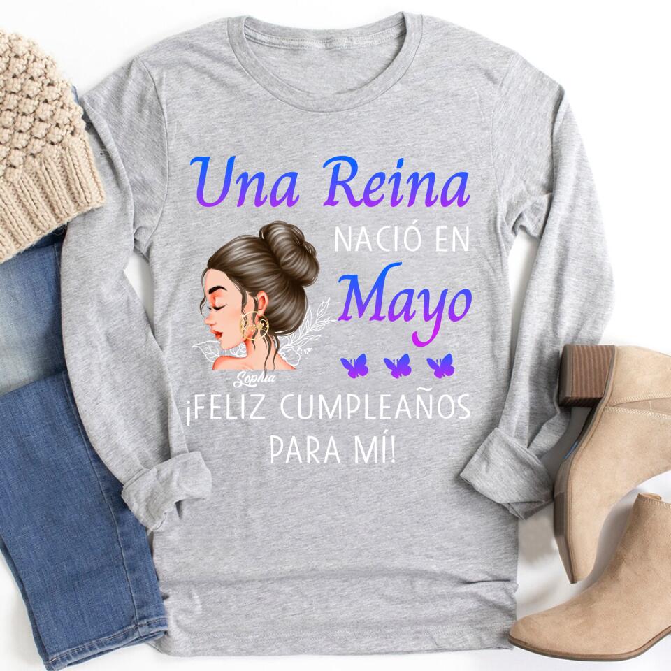 Camisa De Cumpleaños De Mayo, Camisa De Cumpleaños Personalizada, Reinas Nacidas En Mayo, Regalos De Cumpleaños De Mayo, Camisas De Mayo Para Mujeres