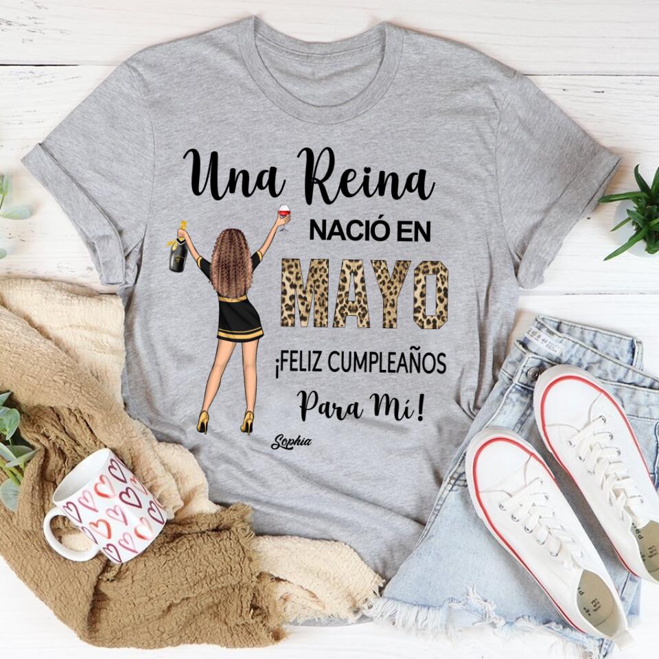 Camisa De Cumpleaños De Mayo, Camisa De Cumpleaños Personalizada, Reinas Nacidas En Mayo, Regalos De Cumpleaños De Mayo, Camisas De Mayo Para Mujeres