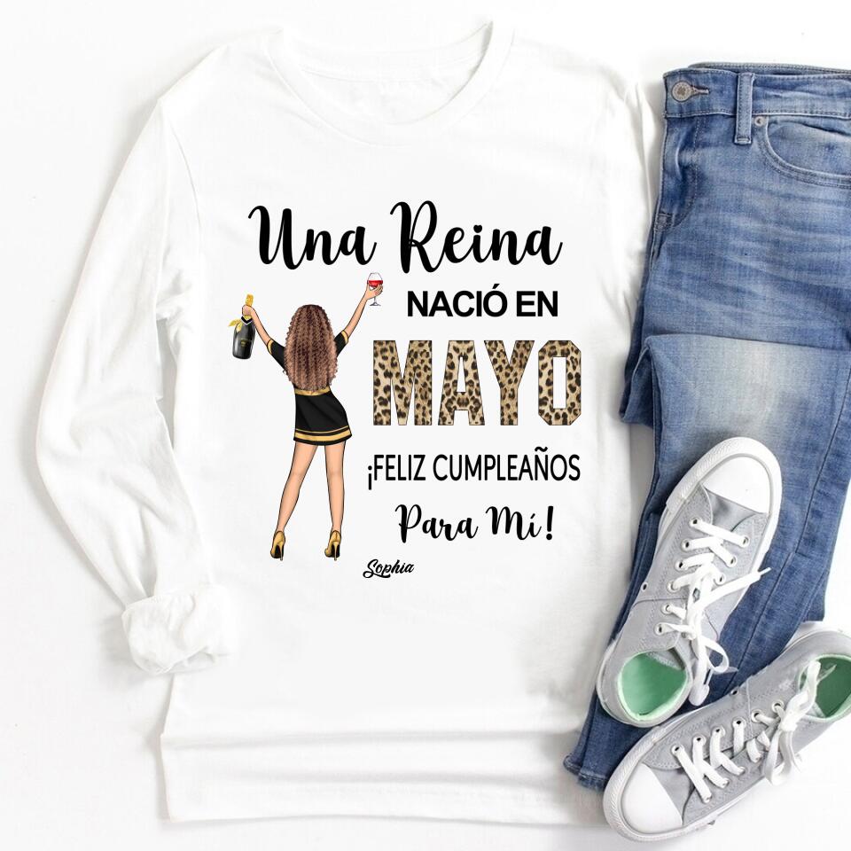 Camisa De Cumpleaños De Mayo, Camisa De Cumpleaños Personalizada, Reinas Nacidas En Mayo, Regalos De Cumpleaños De Mayo, Camisas De Mayo Para Mujeres