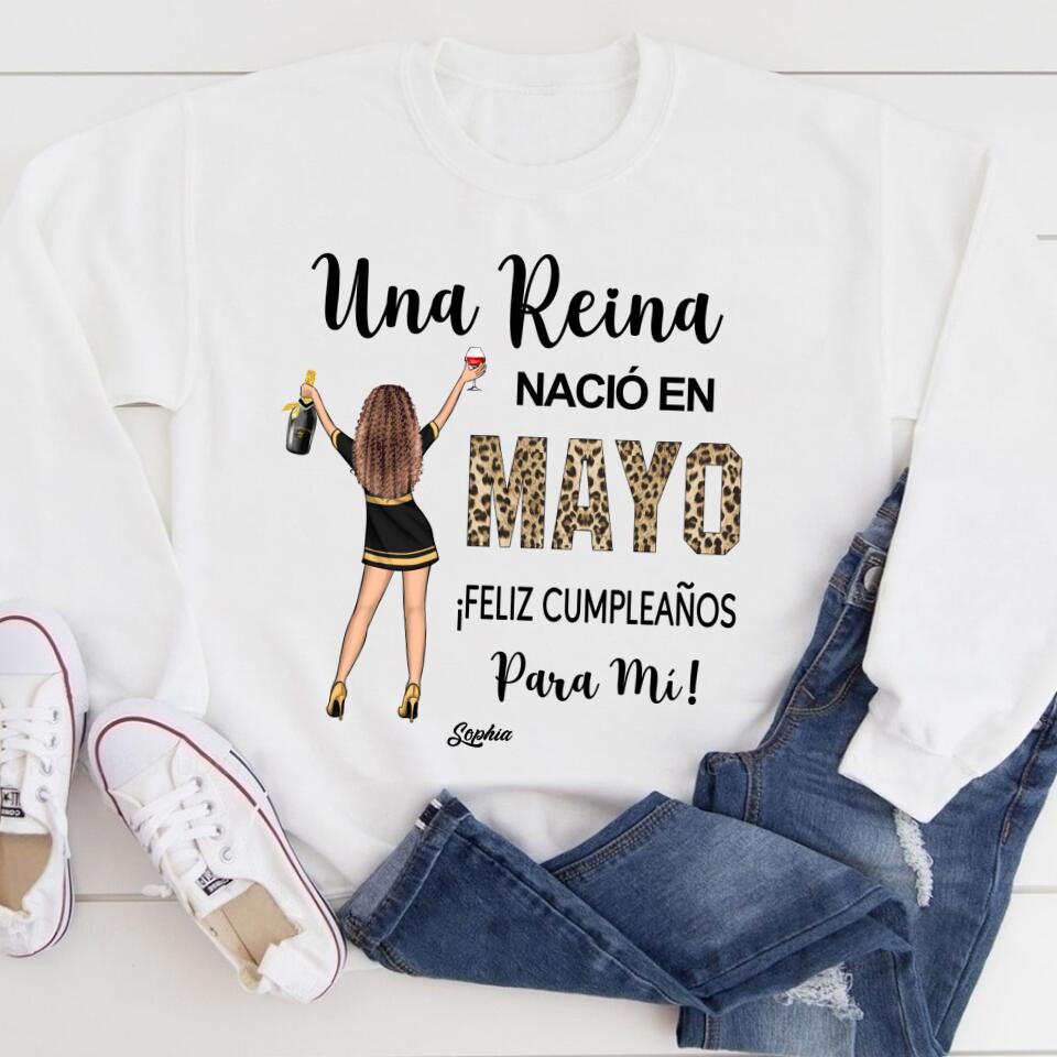 Camisa De Cumpleaños De Mayo, Camisa De Cumpleaños Personalizada, Reinas Nacidas En Mayo, Regalos De Cumpleaños De Mayo, Camisas De Mayo Para Mujeres