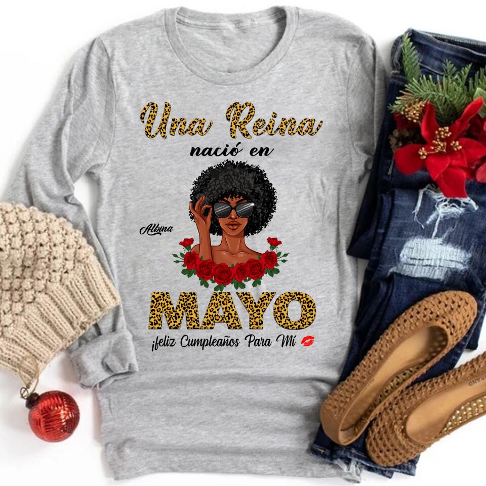 Camisa De Cumpleaños De Mayo, Camisa De Cumpleaños Personalizada, Reinas Nacidas En Mayo, Regalos De Cumpleaños De Mayo, Camisas De Mayo Para Mujeres