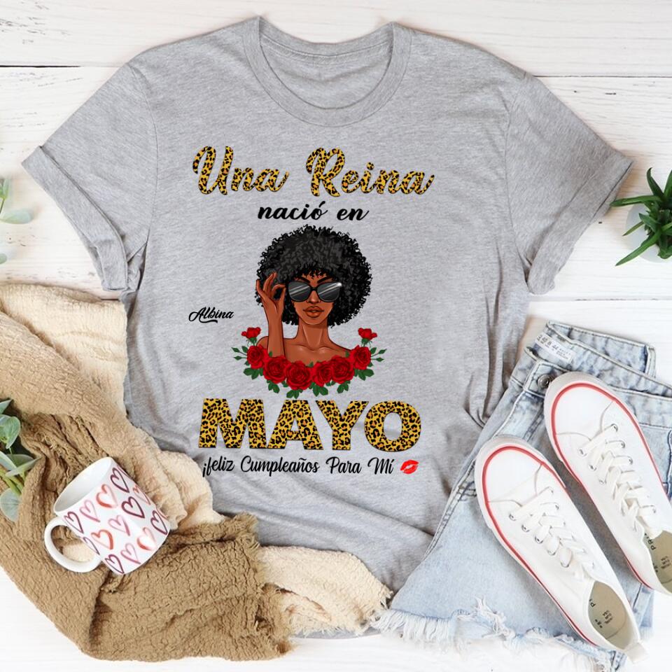 Camisa De Cumpleaños De Mayo, Camisa De Cumpleaños Personalizada, Reinas Nacidas En Mayo, Regalos De Cumpleaños De Mayo, Camisas De Mayo Para Mujeres