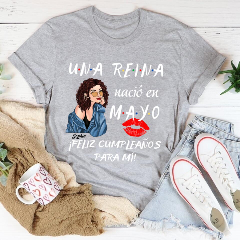 Camisa De Cumpleaños De Mayo, Camisa De Cumpleaños Personalizada, Reinas Nacidas En Mayo, Regalos De Cumpleaños De Mayo, Camisas De Mayo Para Mujeres