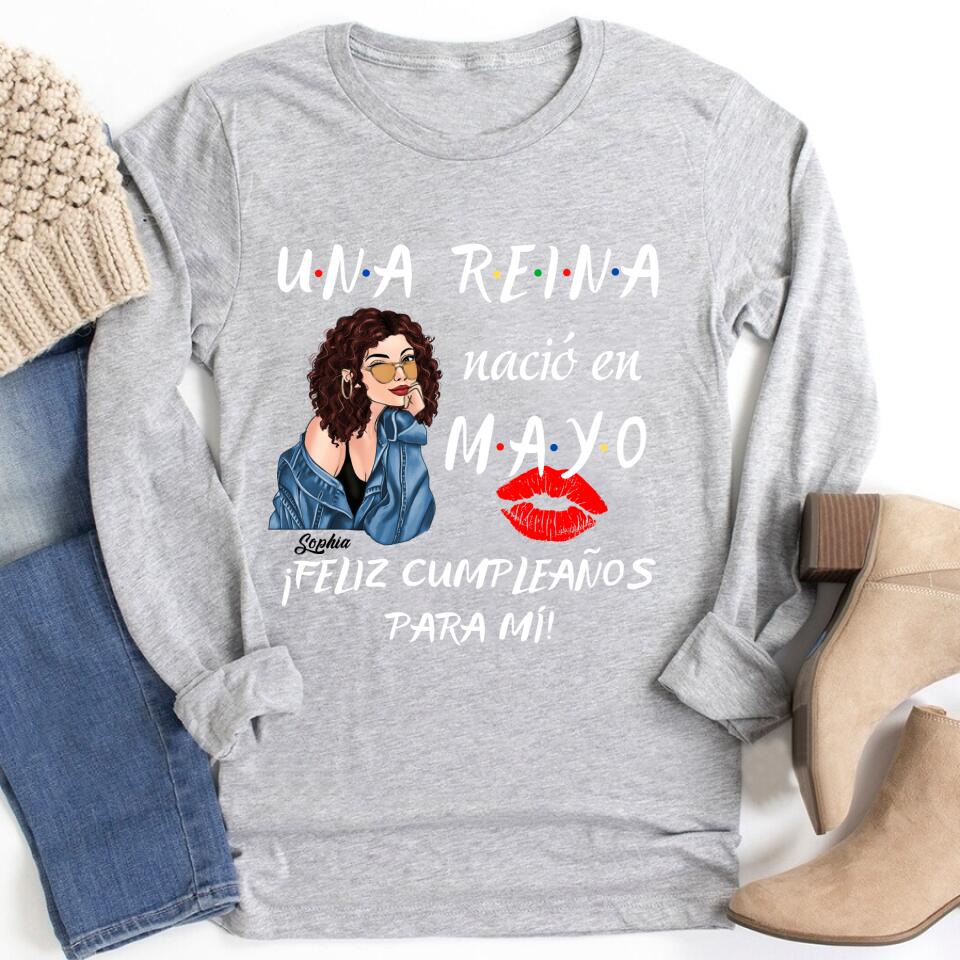 Camisa De Cumpleaños De Mayo, Camisa De Cumpleaños Personalizada, Reinas Nacidas En Mayo, Regalos De Cumpleaños De Mayo, Camisas De Mayo Para Mujeres
