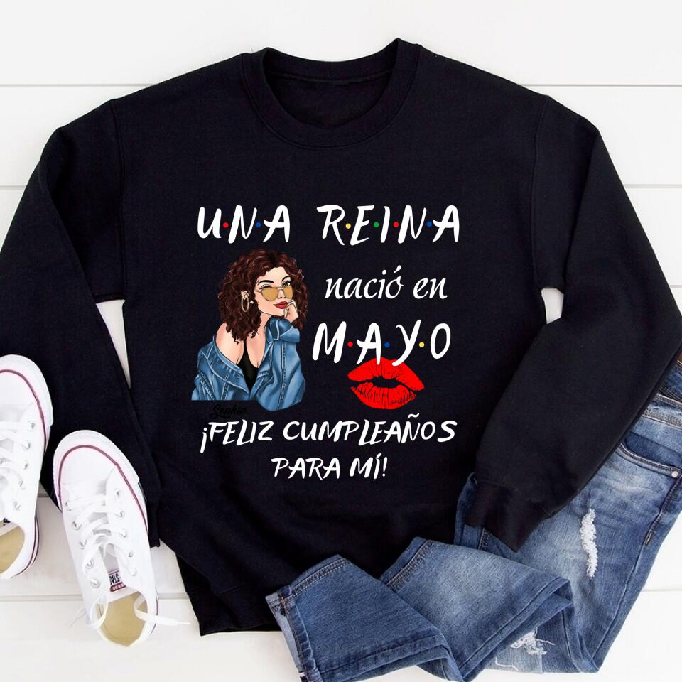 Camisa De Cumpleaños De Mayo, Camisa De Cumpleaños Personalizada, Reinas Nacidas En Mayo, Regalos De Cumpleaños De Mayo, Camisas De Mayo Para Mujeres