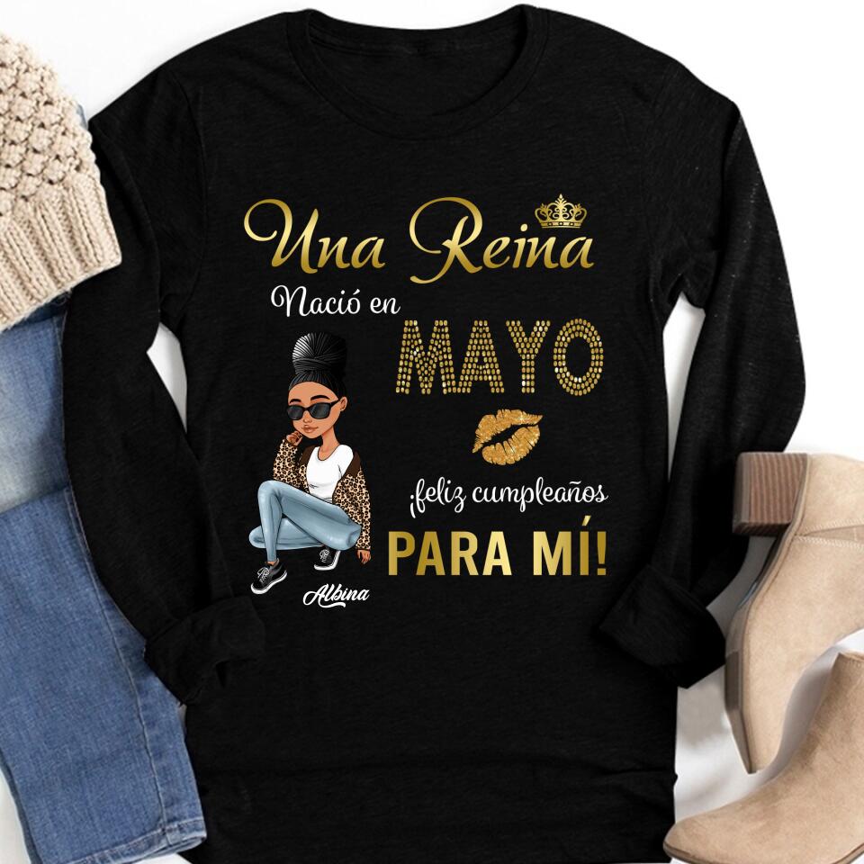 Camisa De Cumpleaños De Mayo, Camisa De Cumpleaños Personalizada, Reinas Nacidas En Mayo, Regalos De Cumpleaños De Mayo, Camisas De Mayo Para Mujeres